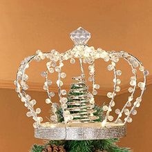 Load image into Gallery viewer, EAMBRITE Christmas Crown Tree Topper Twinkling Jewelled Crown with 60 Warm White LEDs Plug in for Christmas Tree Decorations