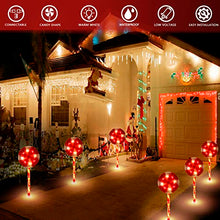 Load image into Gallery viewer, EAMBRITE 3PK Christmas Pathway Markers, 23” 48LT Lollipops Peppermint Pathway Lights, Candy Cane Lights with 8 Modes for Christmas Outdoor Decorations