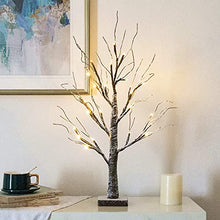 Load image into Gallery viewer, EAMBRITE Battery-Operated 24" Snow Bonsai Tree Lights with 24 Warm White LED for Indoor use Tabletop Tree Light for Home Decor