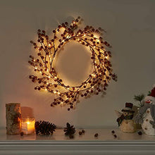 Load image into Gallery viewer, Vanthylit 6FT Red Berry Garland Lights with 88LT Warm White Lights Battery Operated Christmas Garlands with Timer Function Twig Vine for Holiday Indoor and Outdoor Fireplace Bedroom Yard Decoration