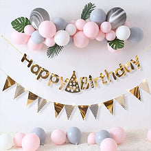 Load image into Gallery viewer, EAMBRITE Rose Gold Happy Birthday Banners Birthday Buntings with 16ft / 50 LEDs Fairy Lights Birthday Decorations Kit Party Supplies for Birthday Party Décor