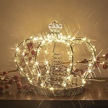 Load image into Gallery viewer, DELICHTER Silber Krone beleuchtet Weihnachtsbaumspitze mit Strombetrieb 8 Modis Christbaumspitze für Tannenbaum Innen Außen Tisch