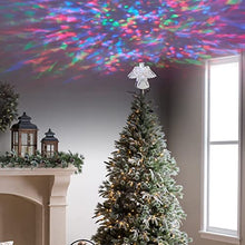 Load image into Gallery viewer, EAMBRITE Christmas Tree Topper Silver Angel Tree Topper Projector with Multi-colour Ripple Effect Plug in for Indoor Outdoor Christmas Tree Decoration