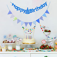 Load image into Gallery viewer, EAMBRITE Blue Happy Birthday Banners boys Birthday Buntings with Battery Fairy Lights Birthday Decorations Kit Party Supplies for Birthday Party Décor