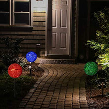 Load image into Gallery viewer, Vanthylit 3PK Spring Garden Stakes Pathway Lights with Multi-Coloured Crackle Ball Outdoor Decorations for Garden Christmas Pre-lit Pathway Markers Lights