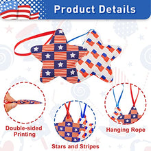 Load image into Gallery viewer, Vanthylit 4th of July Decorations Ornaments, 24 Pieces Hanging Star Ornaments for Independence Day, Red White and Blue Fabric Hanging Star Decorations for Patriotic Day Memorial Day Party Home Decor