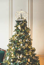 Load image into Gallery viewer, DELICHTER Silber Krone beleuchtet Weihnachtsbaumspitze mit Strombetrieb 8 Modis Christbaumspitze für Tannenbaum Innen Außen Tisch