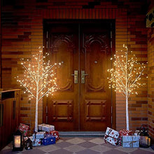 Load image into Gallery viewer, EAMBRITE 6FT White Christmas Tree Lights Pre-Lit Birch Twig Tree with 288 Warm White LEDs Mains Powered Tree Decorations Waterproof for Christmas Home Party Wedding