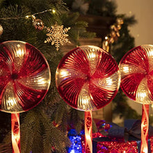 Load image into Gallery viewer, PEIDUO 3PK 23.625" 48LT Lollipops Peppermint Pathway Markers with 8 Modes Christmas Lollipops Pathway Lights Decorations for Outdoor Yard
