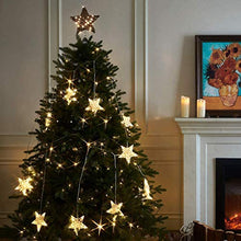 Load image into Gallery viewer, Vanthylit Christmas Tree Topper Pre Lit Tree Star Topper Light up Rattan Natural Star Treetop Mains Powered with 40 Warm White LEDs Xmas Tree Decorations for Christmas New Year Holiday Home decor