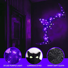 Load image into Gallery viewer, EAMBRITE Halloween Window Lights 4FT Giant Bat Light with 30 Purple Lights Waterproof Window Silhouette Light Decoration for Wall Window Porch Yard Fireplace Outdoor Halloween Decor