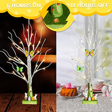 Load image into Gallery viewer, PEIDUO Easter Decorations for The Home, Easter Tree Battery Powered Timer, Lighted Birch Tree with LED Lights, Mantle Decor Lighted Trees for Decoration Inside (2FT Warm White)