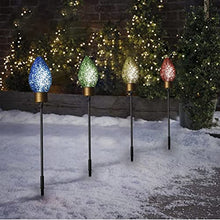 Load image into Gallery viewer, Vanthylit Outdoor Christmas Decoration 4PK Multi-Colour C-Bulb Pathway Lights with 40 LEDs Mains Powered Stake Lights for Patio Yards Driveways Pathways (2ft)