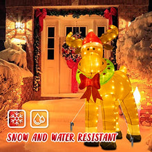 Load image into Gallery viewer, PEIDUO Inflatable Reindeer Christmas Yard Decorations, Christmas Inflatables Outdoor 6Ft Reindeer, Inflatable Christmas Reindeer with Stakes Ropes