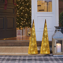 Load image into Gallery viewer, PEIDUO Christmas Cone Tree Light, 2PK LED Lighted Cone Tree Battery Powered with 60 Warm White Lights, Outdoor Christmas Decoration for Bedroom Party Indoor Decor