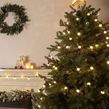 Load image into Gallery viewer, DELICHTER LED Lichterkette, 100 Warm-Weiße Runde Weihnachtslichterkette mit 8 Modi, Strombetrieb für innen, außen,Party, Fest, Weihnachten,Tannenbaum
