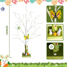 Load image into Gallery viewer, Vanthylit Easter Tree with Timer Battery Operated, Light up Indoor Spring Decorations, Centerpiece Table Decorations for Home Décor, White Easter Tree Gifts for Kids (2FT, Warm White)