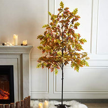 Load image into Gallery viewer, EAMBRITE 6FT LED Lighted Floor Standing Maple Tree with 144 Warm White LED Pre lit Artificial Fall Tree Plug in for Home Holiday Thanksgiving Birthday Wedding Party Decor