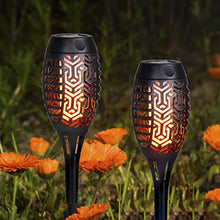 Load image into Gallery viewer, EAMBRITE 4PCS Outdoor Solar Torch Lights Waterproof Landscape Garden Pathway Light with Vivid Dancing Flickering Flames, with Auto On/Off Dusk to Dawn, for Christmas Lights Decoration