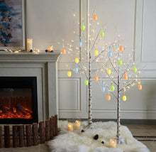 Load image into Gallery viewer, EAMBRITE White Christmas Twig Trees Set of 6FT, 5FT Birch Tree with Warm White LEDs Timer Mains Powered with Waterproof Adaptor for Outdoor and Indoor Christmas Decorations