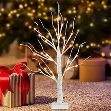 Load image into Gallery viewer, Vanthylit Lighted Tree Christmas Decorations Indoor, White Birch Tree with LED Lights Battery Powered Timer, Tabletop Tree Winter Decor, Light Up Tree Mantle Christmas Decor (2FT, Warm White)