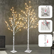 Load image into Gallery viewer, PEIDUO Christmas Birch Tree Combo Kit, 5 Feet and 6 Feet, Pack of 2,Perfect for Indoor Outdoor Decor Garden Wedding Party Bedroom Decoration 5FT 6FT Branch Tree