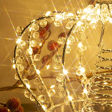 Load image into Gallery viewer, DELICHTER Silber Krone beleuchtet Weihnachtsbaumspitze mit Strombetrieb 8 Modis Christbaumspitze für Tannenbaum Innen Außen Tisch