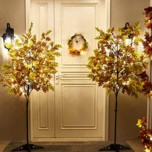 Load image into Gallery viewer, EAMBRITE 6FT LED Lighted Floor Standing Maple Tree with 144 Warm White LED Pre lit Artificial Fall Tree Plug in for Home Holiday Thanksgiving Birthday Wedding Party Decor