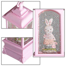 Load image into Gallery viewer, PEIDUO Lighted Easter Lantern Snow Globe Music Boxes Animated , Easter Bunny Lamp Lantern for Home Decoration, Holidays Home Decor, Tabletop Decorative and Gift,3 AA Battery or USB