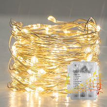 Load image into Gallery viewer, Vanthylit Fairy String Lights Music Sync Battery Operated 50LED Warm White Twinkle Starry Lights with 8 Modes for Indoor Outdoor Home Wedding Party Christmas Holiday Decoration