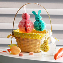 Load image into Gallery viewer, Eambrite 6PCS Easter Hanging Decorations Spring Honeycomb Paper Ball Easter Bunny Decorations, Easter Tree Decorations Hanging Paper Ornaments for Home Party (Pink, Blue, Yellow)