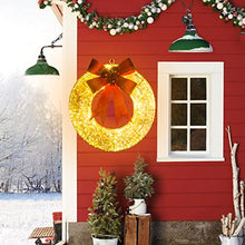 Load image into Gallery viewer, Christmas Decorations, Vanthylit Lighted Christmas Wreath with 18.5'' 400LT Warm White LED Metal Wreath Lights Frame Covered with Champagne Glittering Sequins for Christmas Home Wall Door Decoration