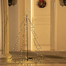 Load image into Gallery viewer, Eambrite Pre Lit 3D Christmas Tree Decoration Light up with 185 Warm White LEDs Battery Powered for Outdoor Garden Xmas Decorations and Indoor Décor