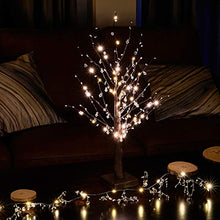 Load image into Gallery viewer, EAMBRITE Lighted Wedding Centerpiece Tree 24IN 52LT Brown Twig Tree with Transparent Jewelry and Small White Beads Ornaments for Party Birthday Home Decoration Indoor Use