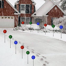 Load image into Gallery viewer, EAMBEITE 3PK Christmas Ball Pathway Lights with 45 LED Bulbs Decoration for Holiday Christmas Stake Lights on Outdoor Patio Yards Driveways Pathways (Red/Green/Blue)
