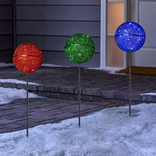 Load image into Gallery viewer, Vanthylit 3PK Christmas Garden Stakes Clearence Multi-Coloured Pathway Lights with Crackle Ball Outdoor Decorations for Garden Christmas
