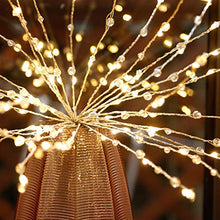 Load image into Gallery viewer, EAMBRITE 18 Inch Wrapped Lighted LED Copper Wire Twig Starburst Light 90 Warm White with Transparent Beads Decorative Home Xmas Wedding