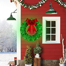 Load image into Gallery viewer, Vanthylit Christmas Decorations, Lighted Christmas Wreath, 40LT Battery Operated Green LED Lights 18.5” Wreath Frame Covered with Green Glittering Sequins for Christmas Home Wall Door Decoration
