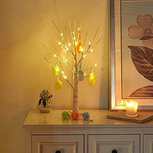 Load image into Gallery viewer, EAMBRITE Easter Egg Tree with Lights Timer Battery Operated White Twig Tree with Easter Decorations Decor for Home and Party (60cm/2ft)