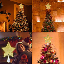 Load image into Gallery viewer, Christmas Tree Topper Lighted Star, Projector Christmas Tree Topper Christmas Decorations, 3D Hollow Sparkling Star Lighted Tree Topper for Christmas Tree Decorations