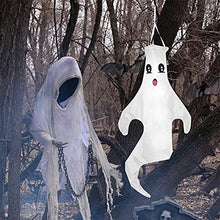 Load image into Gallery viewer, Vanthylit Halloween Hanging Ghost Decoration 43'' Windsock Flag, Halloween Outdoor Decoration for Yard Lawn Porch Pathway Trees