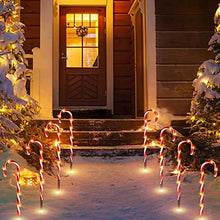 Load image into Gallery viewer, EAMBRITE Christmas Candy Cane Pathway Markers Lights 8 Pack Light Up Candy Cane Walkway Outside with 8 Modes Waterproof for Holiday Xmas Yard Garden Lawn Driveway Outdoor Decoration