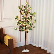 Load image into Gallery viewer, EAMBRITE Pre Lit Faux Norway Pine Tree with Pine Cones Realistic 5FT 112LT Christmas Tree Decor Christmas Wedding Party Holiday
