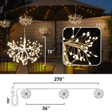 Load image into Gallery viewer, Vanthylit LED Starburst Starry Lights, Copper Wire Starburst Firework Lights 3PK 360LED String Light for Wedding Party Christmas Bedroom Indoor Outdoor Home Patio
