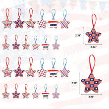 Load image into Gallery viewer, EAMBRITE 4th of July Ornaments for Tree, Red White and Blue Hanging Star Decorations, Memorial Day USA Themed Patriotic Fabric Star for Home, Fourth of July, Independence Day, Christmas Tree(24 PCS)