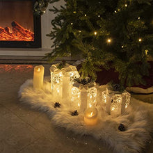 Load image into Gallery viewer, DELICHTER LED Weihnachtsdeko, 3PK Boxen weiß Acryl Weihnachten Boxen Lichter für Innen Außen beim Tannenbaum