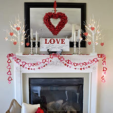 Load image into Gallery viewer, PEIDUO Valentines Day Decor, Lighted Valentine Tree with 8 Hanging Ornaments Battery Powered Timer, Valentines Day Decorations for The Home Indoor Bedroom Wedding Party (2FT Warm White Lights)