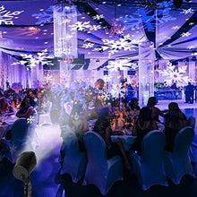 Load image into Gallery viewer, White Blue Snowflake Projector Lights, LED Rotating Projector Light for Birthday, Wedding, Theme Party, Garden, Home Winter Decor