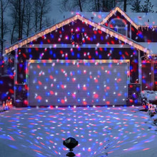Load image into Gallery viewer, EAMBRITE Multicolour Party Lights Rotating Falling Snow Projector Moving Points Landscape Lights with Remote Control and Timer for Christmas Wedding Party Show and Club Pub