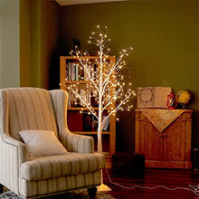 Load image into Gallery viewer, EAMBRITE 6FT White Christmas Tree Lights Pre-Lit Birch Twig Tree with 288 Warm White LEDs Mains Powered Tree Decorations Waterproof for Christmas Home Party Wedding